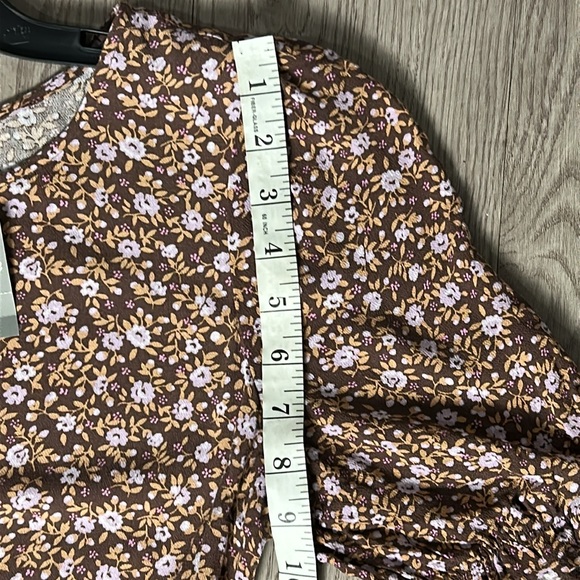 Aerie Small Petite Floral Midi Dress – Puff Sleeves & Scoop Neck, Fits Like M - Picture 11 of 14